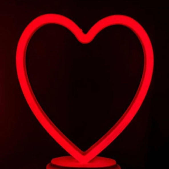 VİTRİN DEKOR IŞIĞI KIRMIZI KALPLİ LED IŞIK DECOR HEART RED LED LİGHT PİLLİ LED IŞIK KIRMIZI NEON LED IŞIK - Resim 2
