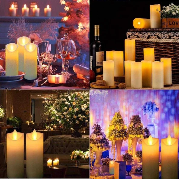 PİLLİ MUM LED LİGHT CANDLES 6 ADET LED IŞIKLI MUM TİTREK SALLANAN MUM IŞIKLI MUM LED MUM SARI IŞIKLI MUM - Resim 2