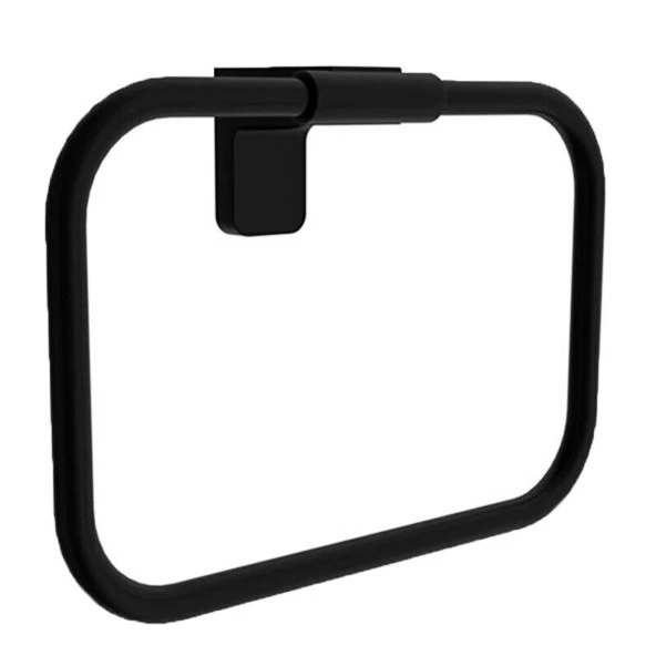 Siyah Paslanmaz Metal Vidalı Bez Havluluk Aparatı Lavabo Banyo Mutfak Bez Havlu Askısı - Resim 3