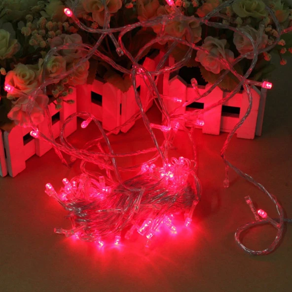 10 METRE BATTERY RED LED LİGHT 10 METRE PİLLİ KIRMIZI LED IŞIK KIRMIZI PİLLİ IŞIK DEKORASYON IŞIĞI - Resim 3