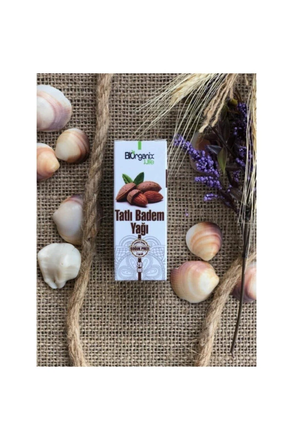 BİORGANİX LİFE Katkısız Tatlı Badem Yağı 20 Ml Soğuk Pres Doğal