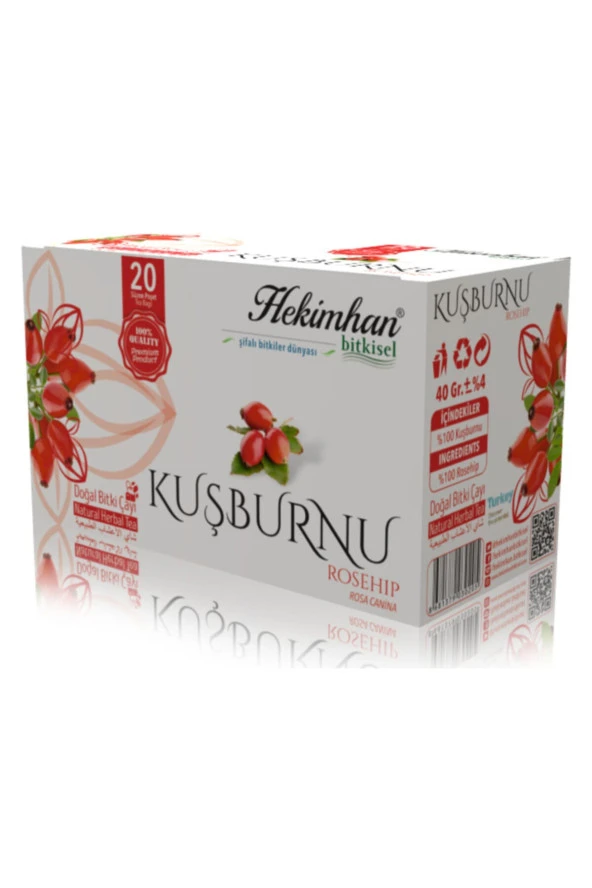 HEKİMHAN Kuşburnu 20Li Süzen Poşet Çay Sallama Bitki Çay, Demleme Bitki Çayı