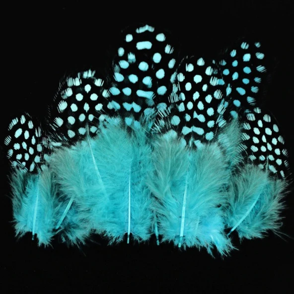 50 ADET PUANTİYELİ MAVİ SİYAH KUŞ TÜYÜ MAVİ KUŞ TÜYÜ DECOR BLUE BIRD FEATHER MAVİ ŞEFFAF BALON TÜYÜ ürün görseli