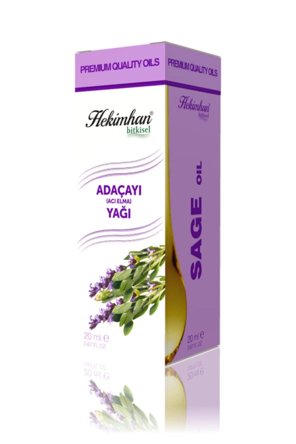 HEKİMHAN Adaçayı (Acı Elma) Yağı, Bitkisel Yağ, Organik Yağ, 20 Ml