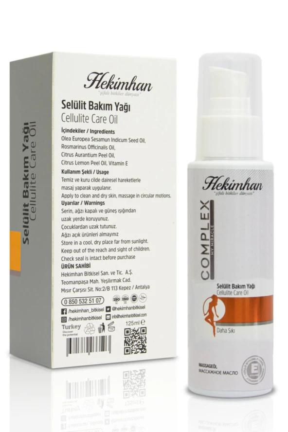 HEKİMHAN Selülit Ve Çatlak Karşıtı Sıkılaştırıcı Bakım Yağı 125 Ml - Resim 3