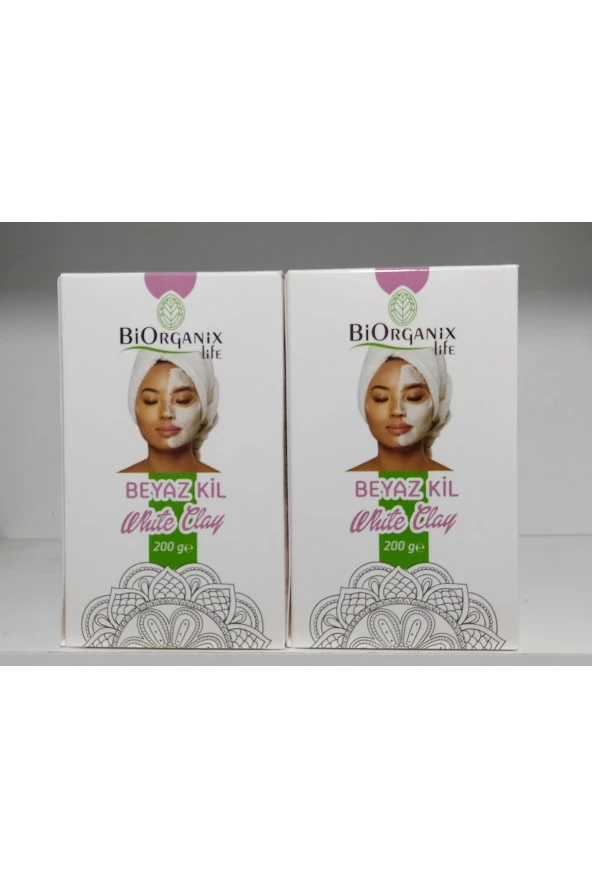 BİORGANİX LİFE Beyaz Kil 2 Adet 200 Gr ( Sivilce Ve Siyah Nokta Için ) - 1