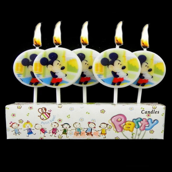 MİCKEY MOUSE BIRTHDAY CANDLE VIP KALİTE MİCKEY MOUSE PASTA MUMU 5 ADET MİCKEY MOUSE DOĞUM GÜNÜ MUMU ürün görseli