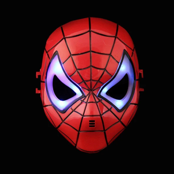LED IŞIKLI MASKE IŞIKLI ÖRÜMCEK ADAM MASKESİ LED LİGHT SPİDERMAN MASK IŞIKLI CADILAR BAYRAMI MASKESİ ürün görseli