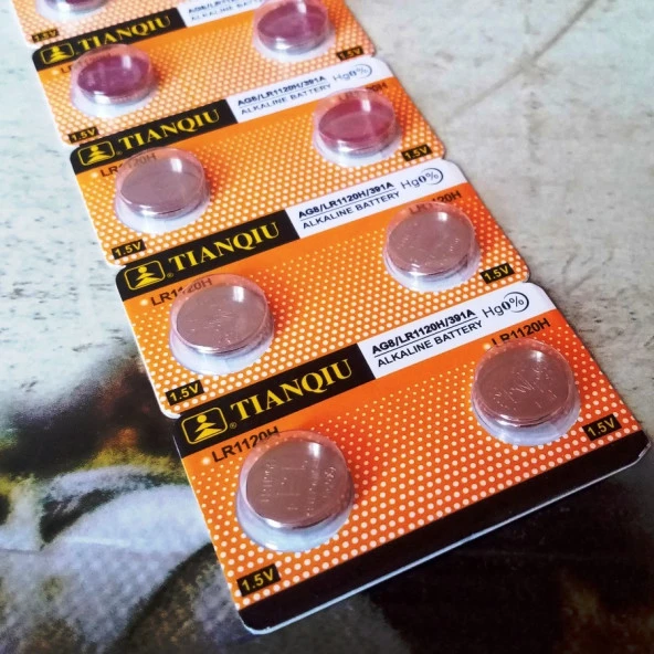 BUTTON ALKALINE BATTERY AG SERİA AG 8 PİL LR1120 PİL SR391 PİL 391A PİL AG8 PİL SAAT PİLİ YEDEK PİL - 2