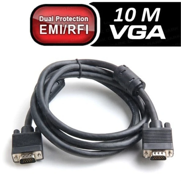 Dark 10 Metre Ferrit Core EMI/RFI Filtreli VGA Görüntü Kablo DK-CB-VGAL1000