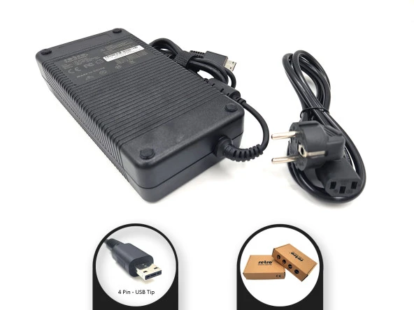 RETRO MSI 19.5V 16.9A 330W 4 Pin USB Tip Notebook Adaptör RPA-AC344