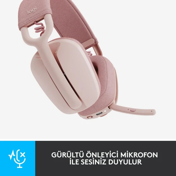 LOGITECH Zone Vibe 100 pembe Kablosuz bilgisayar Kulakligi. - 2