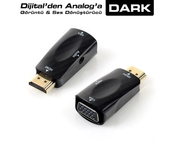 DARK DK-HD-AHDMIXVGA2 HDMI TO VGA AKTIF SES KABLOSUZ DIJITAL-ANALOG DONUSTURUCU