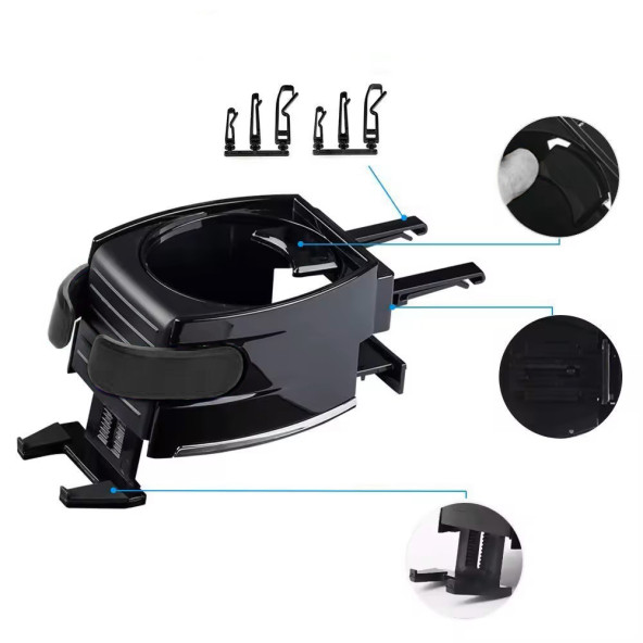 Mega Oto Market Oto Araç İçi Bardak Tutucu Telefon Tutucu Araba Bardaklık Siyah - 2