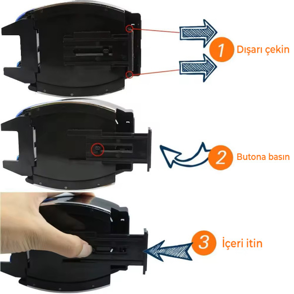 Mega Oto Market Oto Araç İçi Bardak Tutucu Telefon Tutucu Araba Bardaklık Siyah - 4