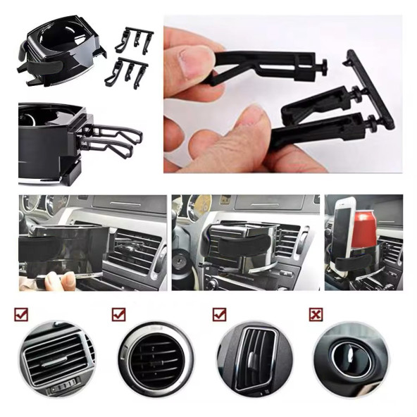 Mega Oto Market Oto Araç İçi Bardak Tutucu Telefon Tutucu Araba Bardaklık Siyah - 5