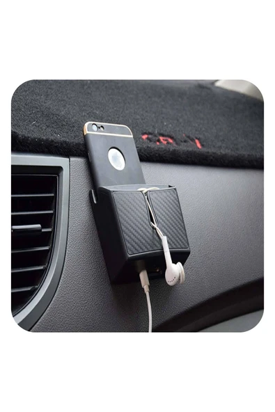 Araç İçi Ceplik Organizer Çift Bölmeli Karbon Desenli Yapışkanlı - Resim 5