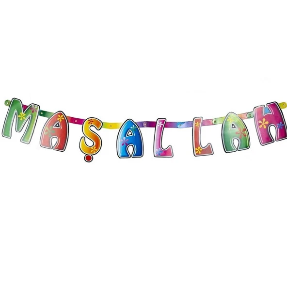 MAŞALLAH YAZISI SÜNNET SÜSLERİ SÜNNET DEKORLARI RENKLİ MAŞALLAH YAZISI SÜNNET MALZEMELERİ MAŞALLAH ürün görseli