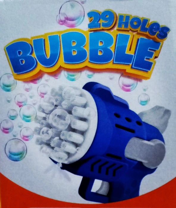LED LİGHT 29 HOLES BUBBLES GUN 29 DELİKLİ ÇOKLU KÖPÜK ATAN TABANCA MAVİ KÖPÜK TABANCASI PİLLİ TABANCA