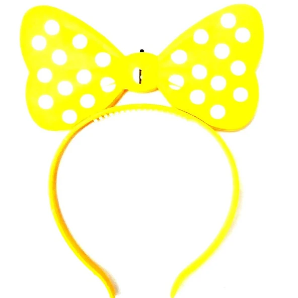 SARI IŞIKLI TAÇ YELLOW HEADBAND LED LİGHT SARI MİNNİE MOUSE IŞIKLI TAÇ SARI MİKİ TAÇ KONSER IŞIKLARI ürün görseli