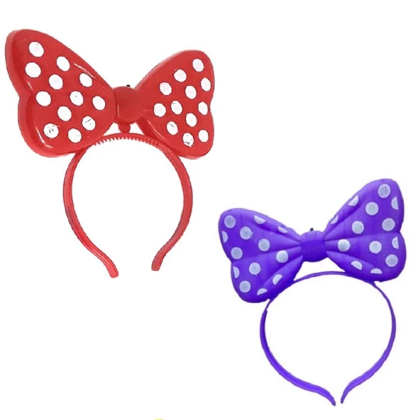 KIRMIZI MİNNİE MOUSE IŞIKLI TAÇ MOR MİNNİE MOUSE IŞIKLI TAÇ  2 ADET HEADBAND LED LİGHT PARTİ IŞIĞI ürün görseli