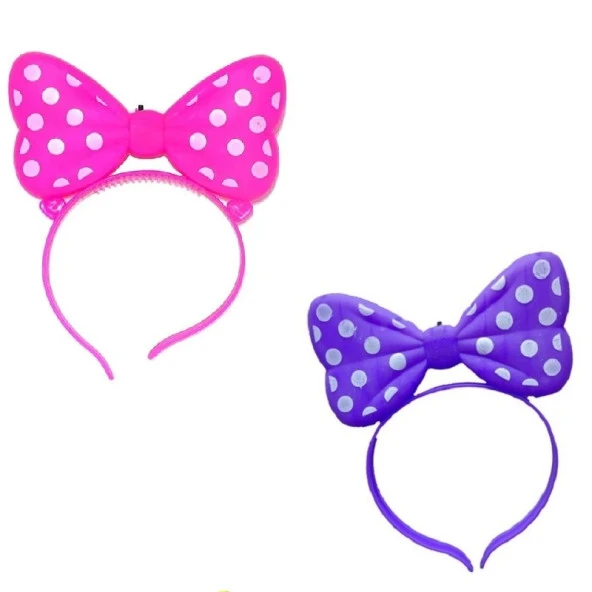 MOR MİNNİE MOUSE IŞIKLI TAÇ PEMBE MİNNİE MOUSE IŞIKLI TAÇ  2 ADET HEADBAND LED LİGHT PARTİ IŞIĞI ürün görseli