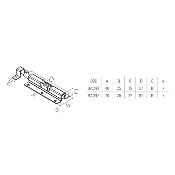 Beşel Klas Sürgü Krom 40mm - 4