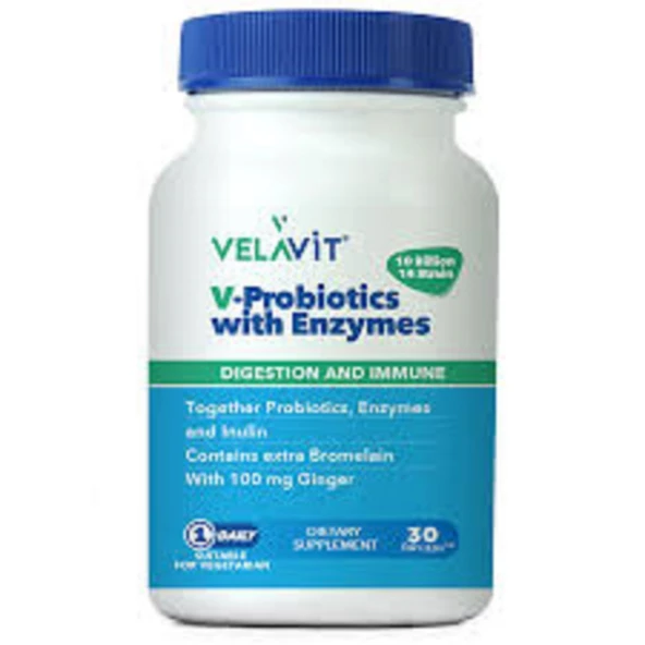 Velavit V-Probiotics With Enzymes 30 Tablet ürün görseli