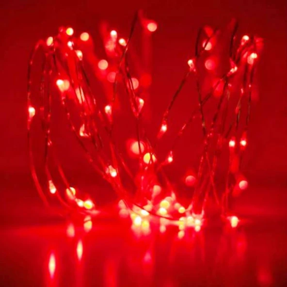 KIRMIZI PİLLİ IŞIK 10 METRE PİLLİ KIRMIZI LED IŞIK NOEL IŞIĞI YILBAŞI IŞIĞI KIRMIZI YILBAŞI AĞACI IŞIĞI ürün görseli