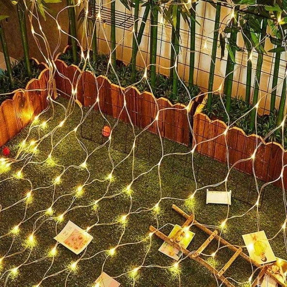 DEKOR DÜĞÜN IŞIKLARI 2X2 m2 AĞ LED IŞIK GÜN IŞIĞI AĞ LED IŞIK EKLEMELİ WARM LİGHT LED 220 VOLT FİŞLİ - Resim 4