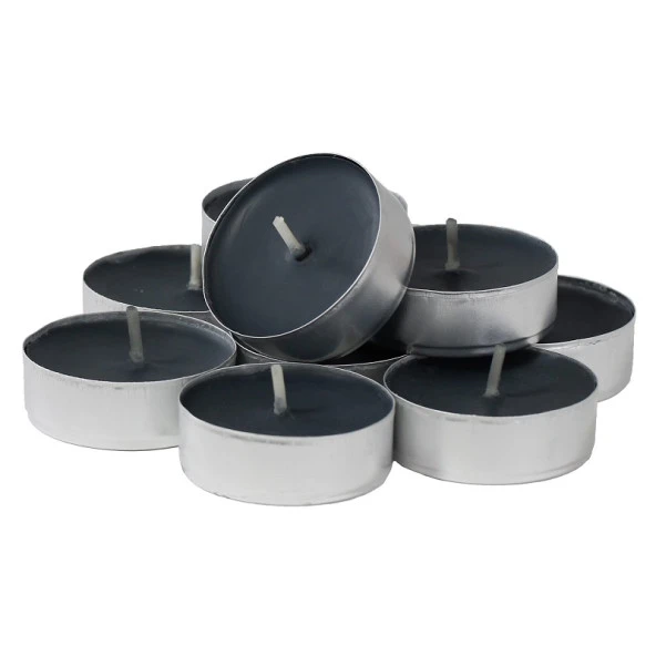 DEKOR DÜĞÜN MUMLARI BLACK TEA LİGHT CANDLE SİYAH TEA LİGHT MUM 1.KALİTE SİYAH MUM 50 ADET TEA LİGHT ürün görseli