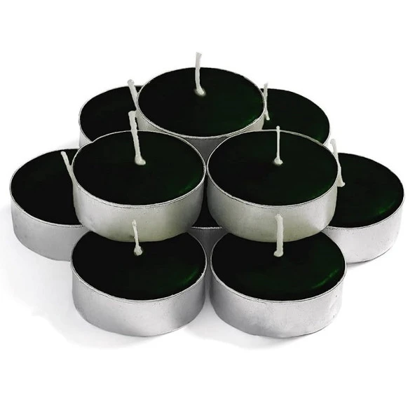 DEKOR DÜĞÜN MUMLARI BLACK TEA LİGHT CANDLE SİYAH TEA LİGHT MUM VIP KALİTE SİYAH MUM 100 ADET TEA LİGHT ürün görseli