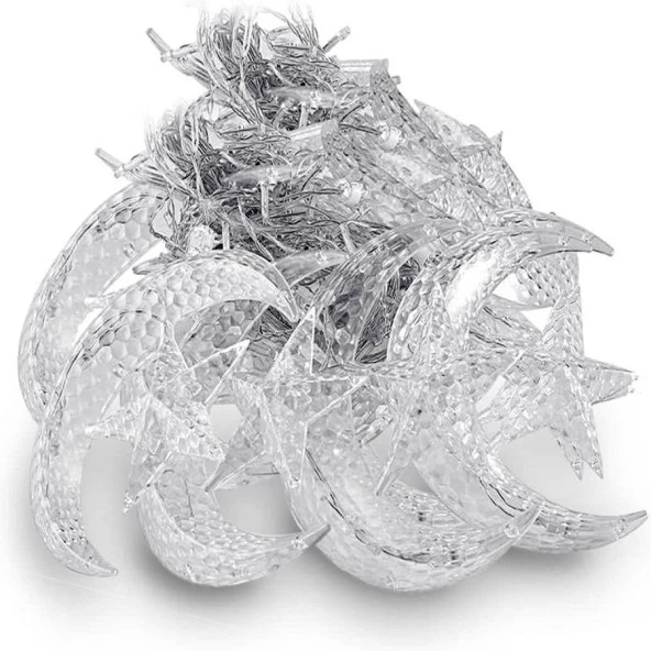 DEKOR DÜĞÜN IŞIKLARI LED GÜN IŞIĞI AY YILDIZ PERDE LED IŞIK AY YILDIZ SALKIM IŞIK AY YILDIZ IŞIK - 7