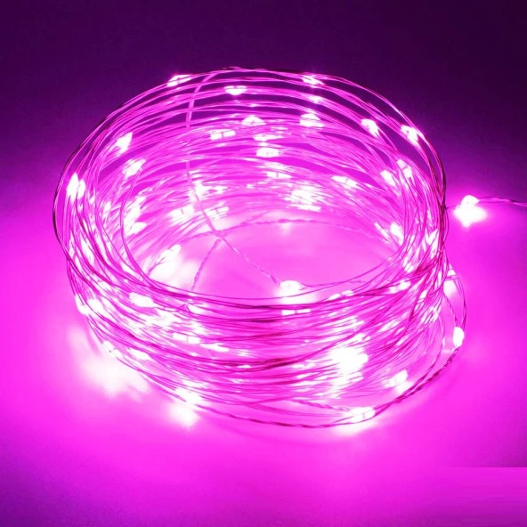 DEKOR DÜĞÜN IŞIKLARI PİNK LED LİGHT 2 METRE PEMBE PİLLİ LED IŞIK PEMBE LED IŞIK PEMBE IŞIK MİCRO LED