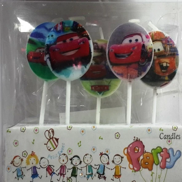 5 PCS CARS BIRTHDAY CANDLE ARABALAR PASTA MUMU 5 ADET CARS DOĞUM GÜNÜ MUMU ARABALI PASTA MUMU
