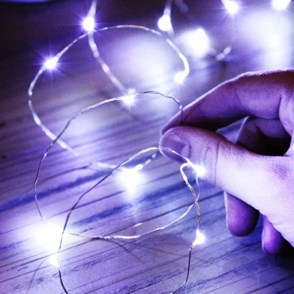 7 METRE YILBAŞI AĞACI IŞIĞI BEYAZ PİLLİ IŞIK PİLLİ BEYAZ LED IŞIK BEYAZ NOEL IŞIĞI YILBAŞI IŞIĞI - Resim 5