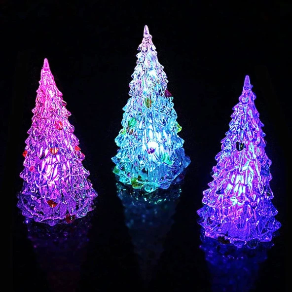RENKLİ LED IŞIKLI ÇAM AĞACI 17 CM IŞIKLI ÇAM AĞACI IŞIKLI YILBAŞI AĞACI VIP RGB PINE TREE LED LIGHT - 4