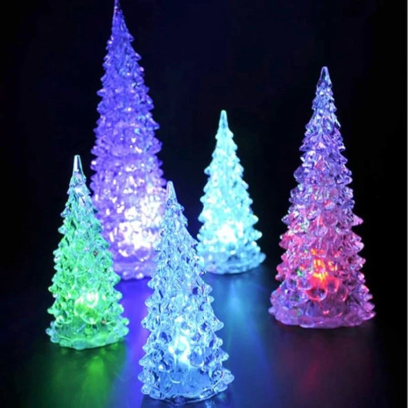 IŞIKLI YILBAŞI AĞACI VIP RENKLİ LED IŞIKLI ÇAM AĞACI 13 CM IŞIKLI ÇAM AĞACI RGB PINE TREE LED LIGHT - Resim 5