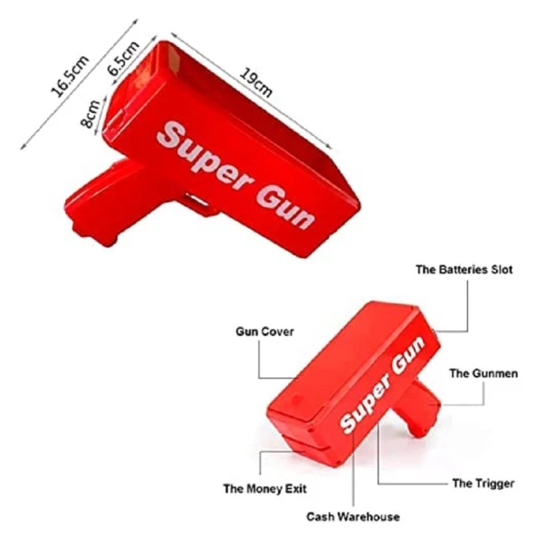 1 PCS VIP QUALITY AUTOMATIC MONEY THROWING GUN VIP OTOMATİK PARA FIRLATMA TABANCASI YILBAŞI OYUNLARI - Resim 8