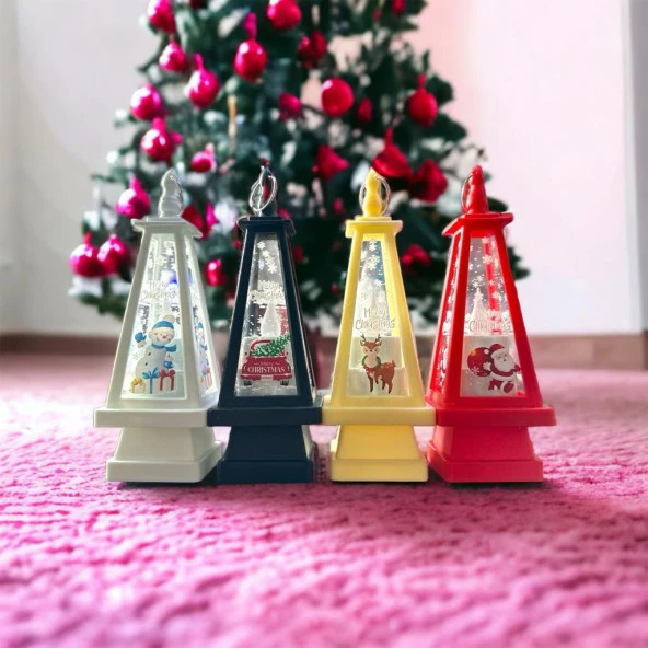 4 ADET VIP KALİTE IŞIKLI NOEL BABA GEYİK KARDAN ADAM ARABA YILBAŞI FENERİ GÜN IŞIĞI PİLLİ LED IŞIK - 2