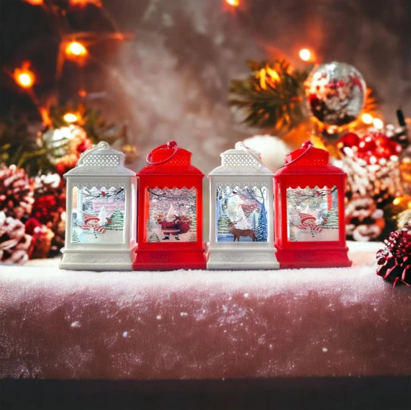 VIP HEDİYE 4 ADET IŞIKLI NOEL BABA GEYİK KARDAN ADAM ARABA YILBAŞI FENERİ GÜN IŞIĞI PİLLİ LED IŞIK ürün görseli