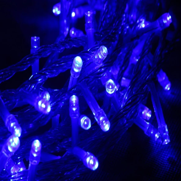 PROFESYONEL IP44 DIŞ MEKAN IŞIĞI 10 METRE MAVİ LED IŞIK SU GEÇİRMEZ SABİT YANAR 100 LEDLİ EKLEMELİ ürün görseli