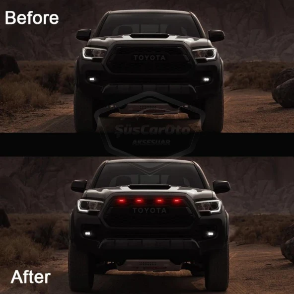 Üniversal Oto RGB Ön Panjur Ledi App Kontrollü Araç Ön Izgara Aydınlatma Off Road Suv Dekoratif Panjur Lambası 4lü 12V - Resim 7