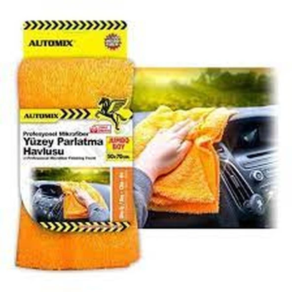 Automix Oto Ev Pürüzsüz Mikrofiber Yüzey Parlatma Bezi 50X50