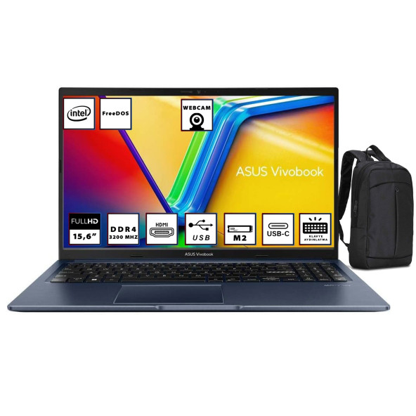 Asus Vivobook F1502ZA-EJ1531 I3-1215U 8gb 512GB SSD 15,6'' Fhd Freedos Taşınabilir Bilgisayar + Sırt Çantası WZ01