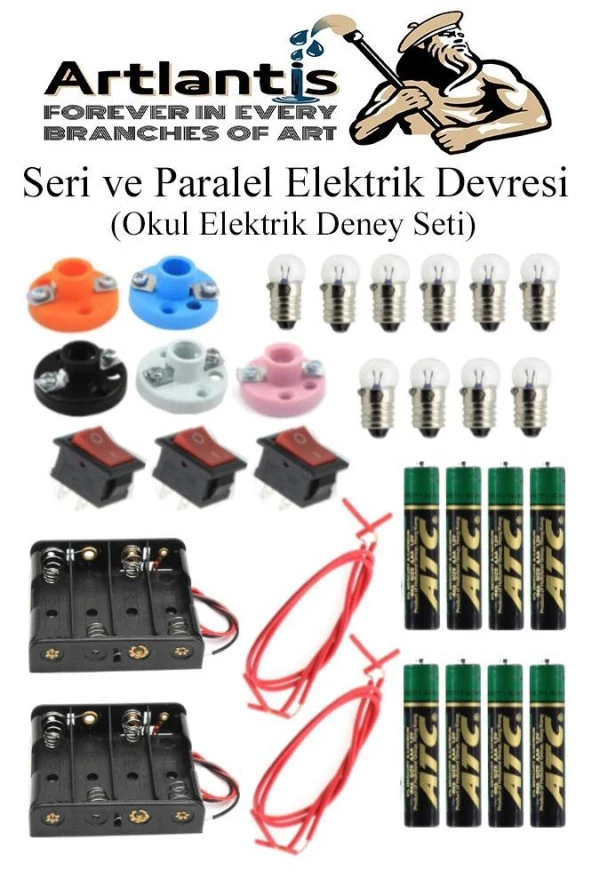Seri ve Paralel Elektrik Devresi 1 Paket Basit Elektrik Devresi Deney Seti Eğitici İş Eğitimi Seti