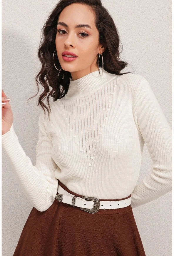 Rodi Balıkçı Yaka Fitilli Kazak RD24KB010194