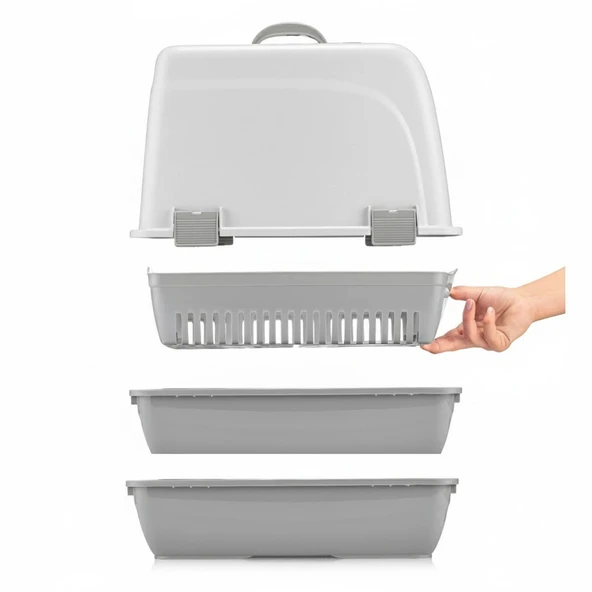 GND Elekli Kapalı Kedi Tuvaleti. - Resim 6