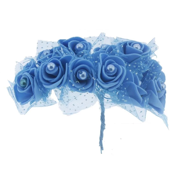 10 Demet (120 Adet) İncili Ve Tüllü Küçük Lateks Gül Çiçek - 5