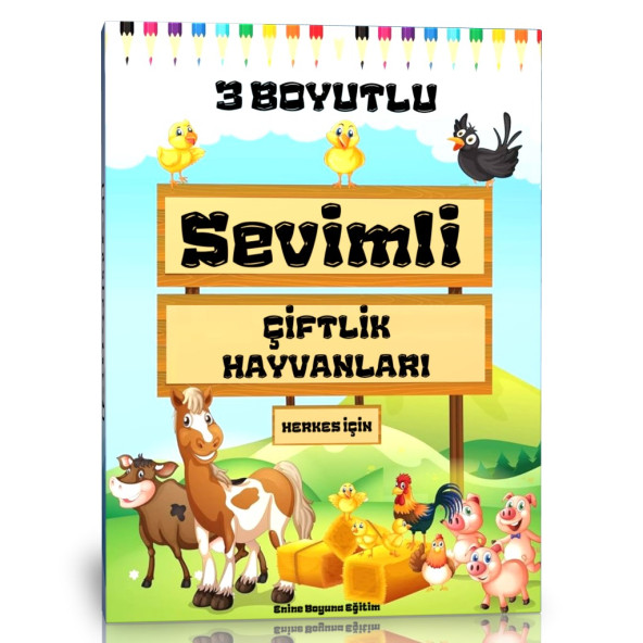 Sevimli Çiftlik Hayvanları Boyama Kitabı (3 Boyutlu) ürün görseli 1